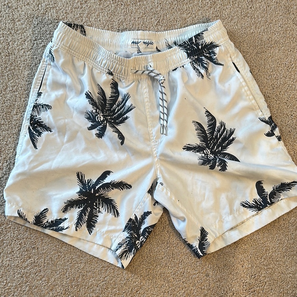 Men's White Palm Tree Print Shorts